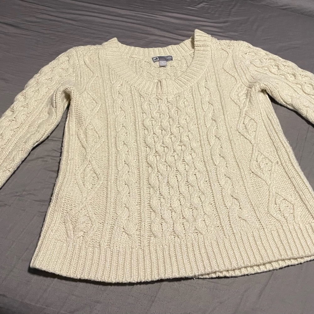 JCP Cream Sweater Juniors Size Petite Large